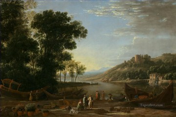 Landscape with Merchants Claude Lorrain Oil Paintings